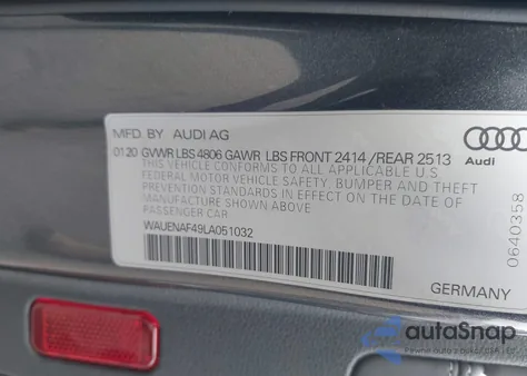 2020 Audi A4 Premium Plus 45 Tfsi Quattro S Tronic z USA, uszkodzony, nr VIN WAUENAF49LA051032